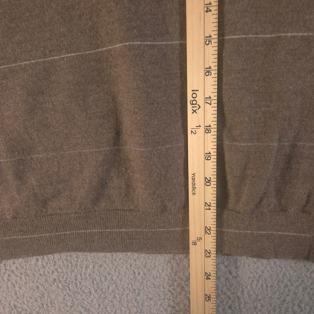 VINTAGE Banana Republic Sweater Mens Large Extra Fine Merino Striped V-Neck Y2K